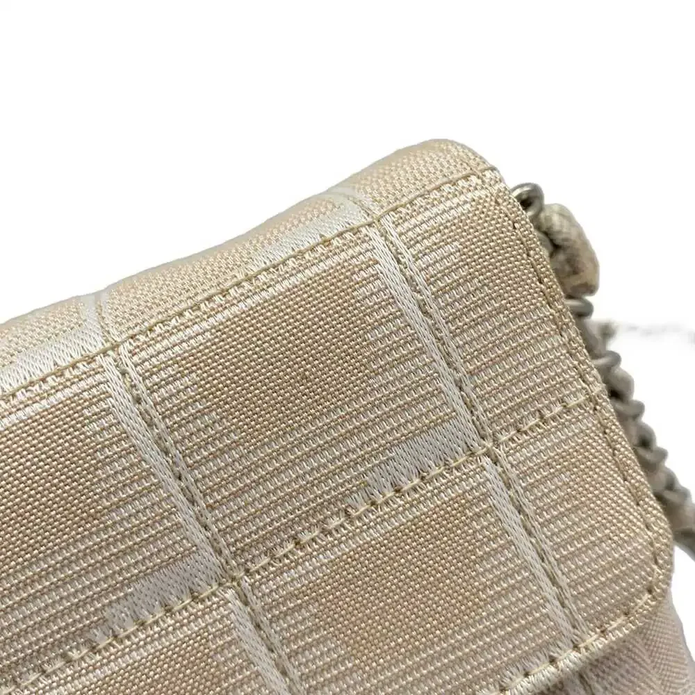 Chanel New Travel Line / Chocolate Bar Stitch Shoulder Bag Nylon Jacquard